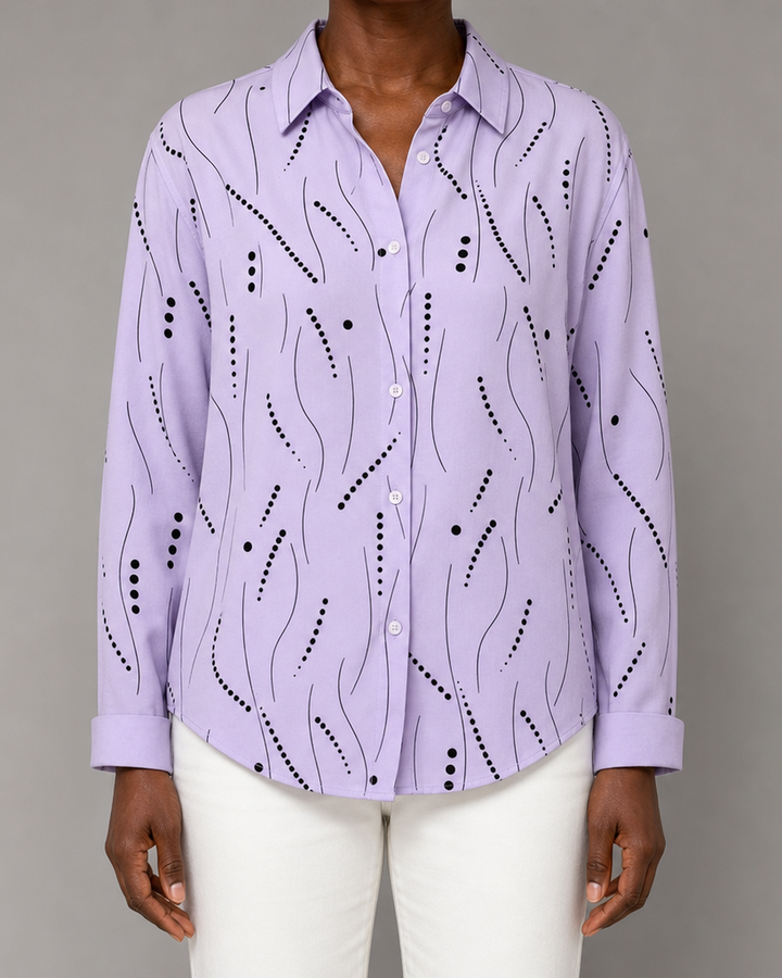 Dawnsley™ | Casual Abstract Print Button Blouse