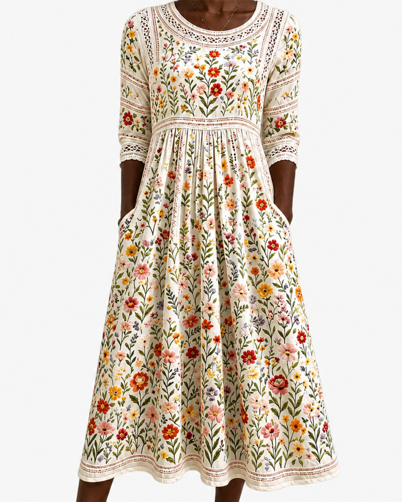 Thandiwe | Wildflower Meadow Charm Midi Dress