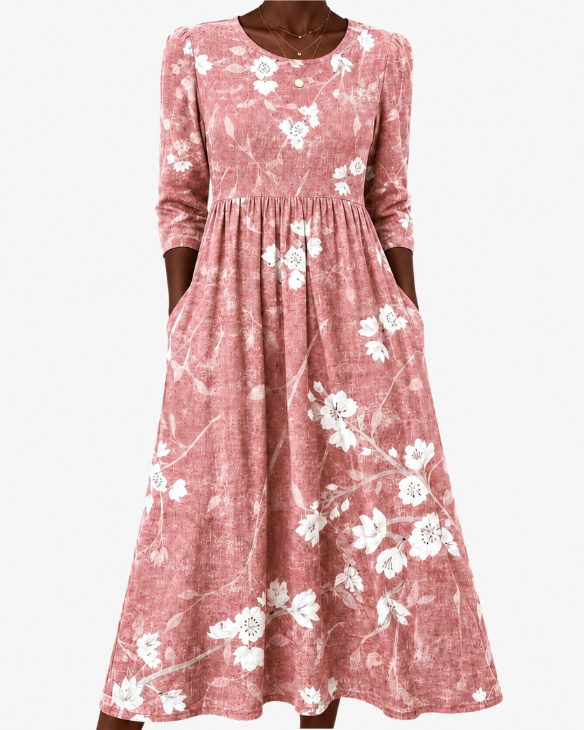 Bern | Blush Bloom Pocket Midi Dress