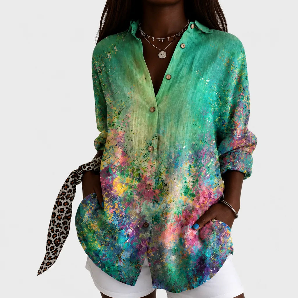Yejide | Emerald Meadow Art Blouse