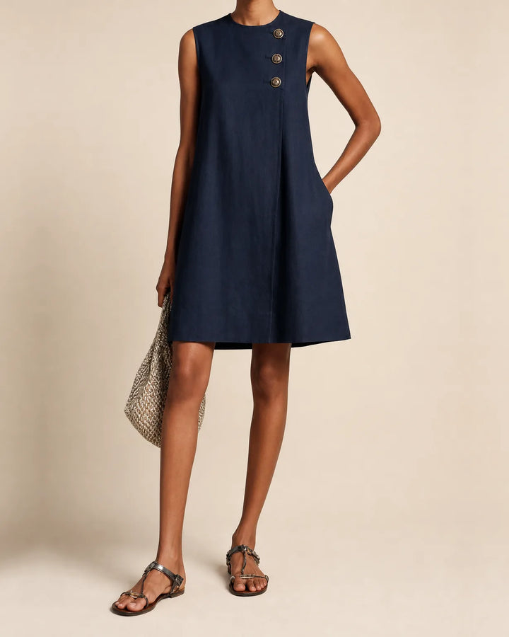 Kamaria | Asymmetric Button Mini Dress