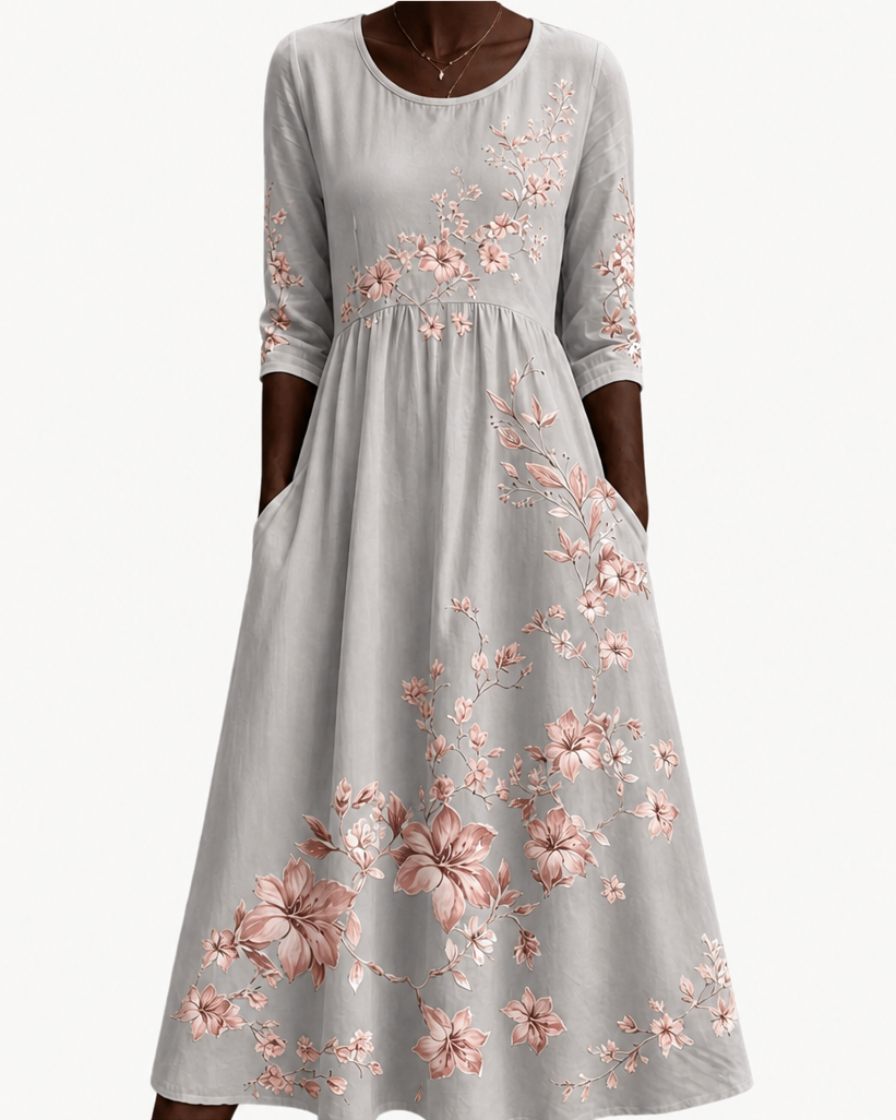 Salma | Silver Blossom Retreat Midi Dress