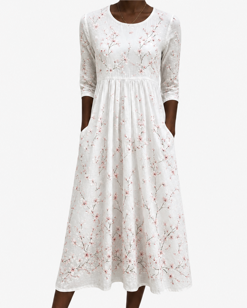 Oluchi | Cherry Blossom  Midi Dress