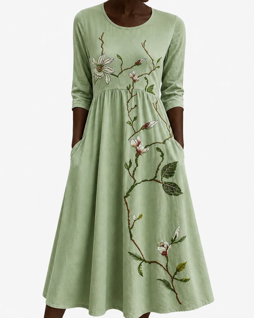 Rukia | Willow Bloom Sage Midi Dress