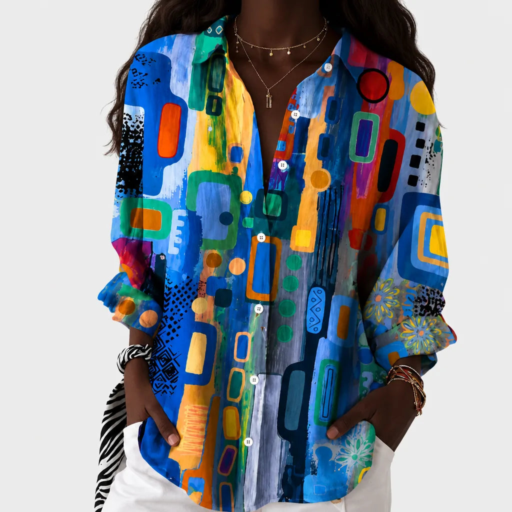 Zuri | Vibrant Mosaic Statement Blouse