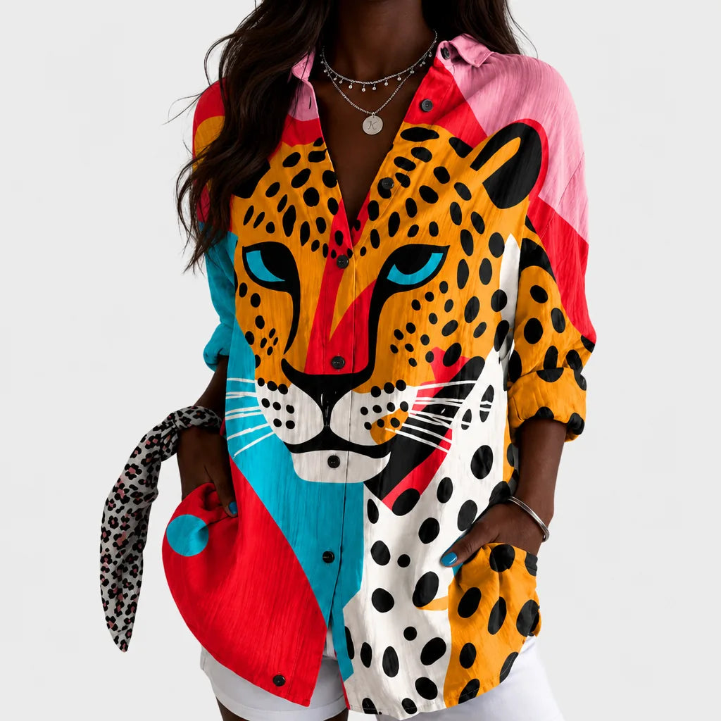 Lulu | Bold Leopard Face Blouse