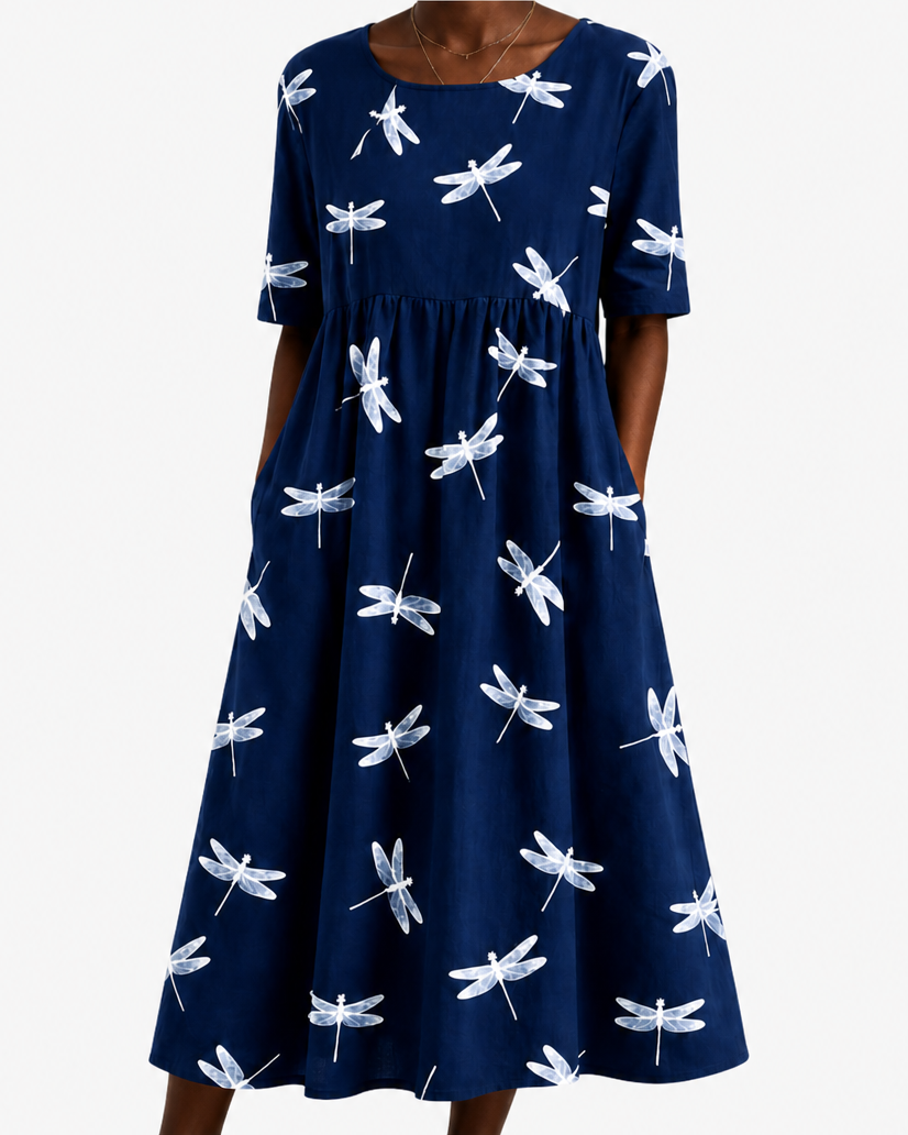 Busara | Dragonfly Breeze Pocket Midi Dress