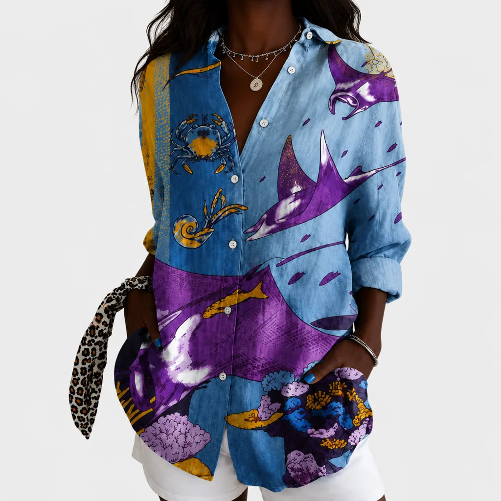Hawa | Ocean Dreams Art Blouse