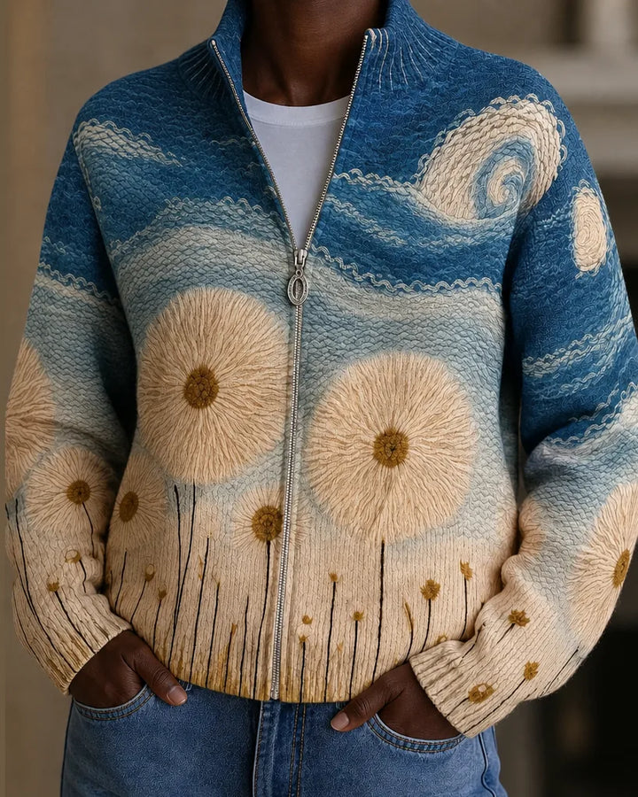 Cordelia | Dandelion Meadow Quilted Zip Cardigan