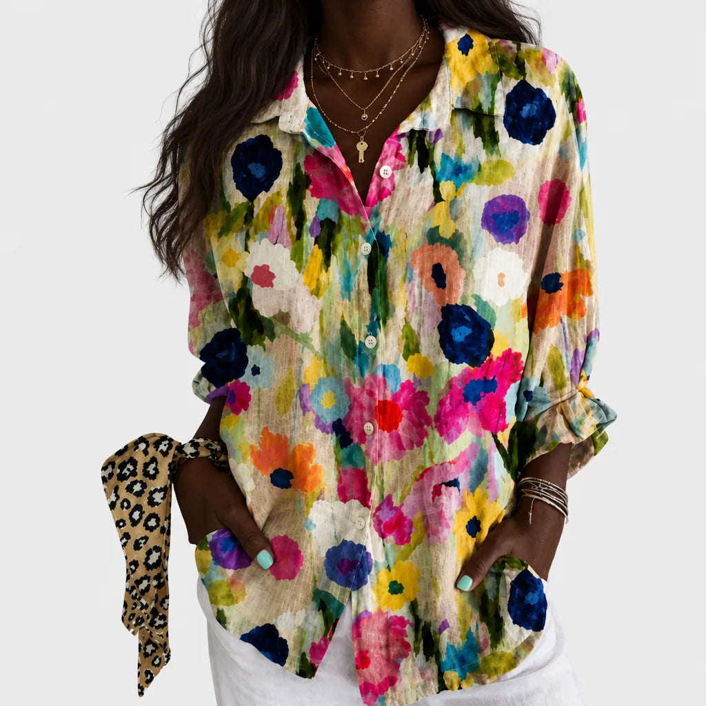 Adira | Watercolor Meadow Bloom Blouse