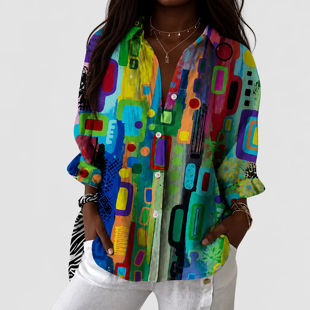 Nadia | Lightweight and Colorful Printed Blouse