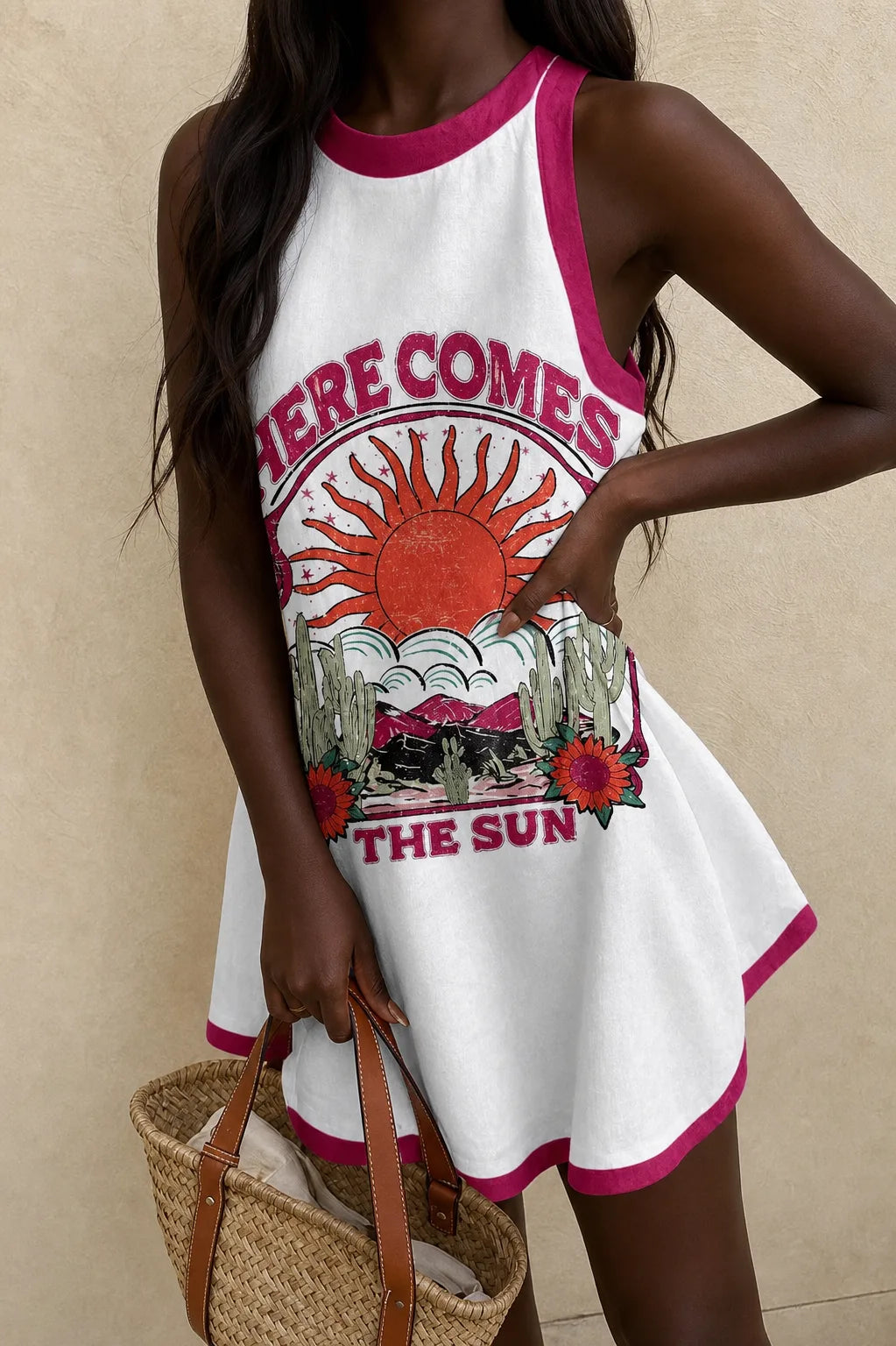 Sanaa | Pink Sunset Graphic Sundress