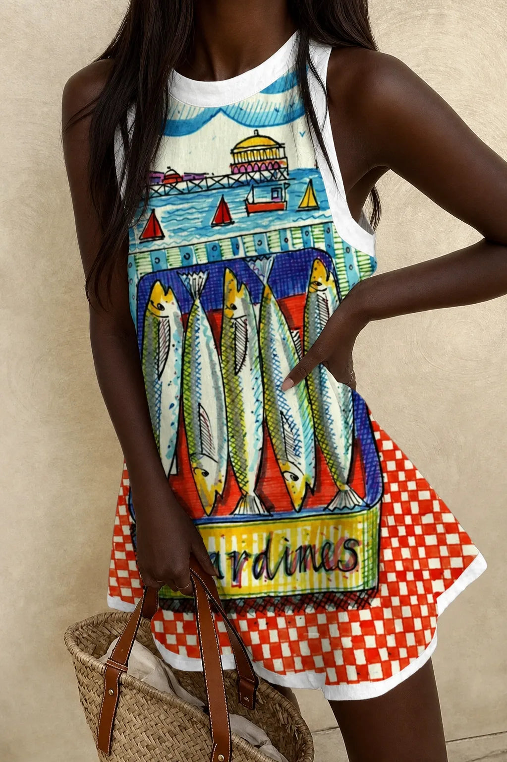 Nneka | Sardine Tin Coastal Print Dress