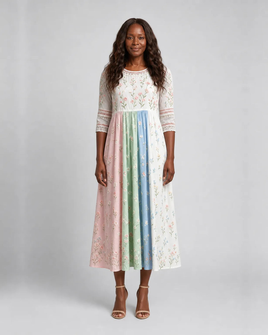 Ife | Pastel Meadow Floral Pocket Midi Dress