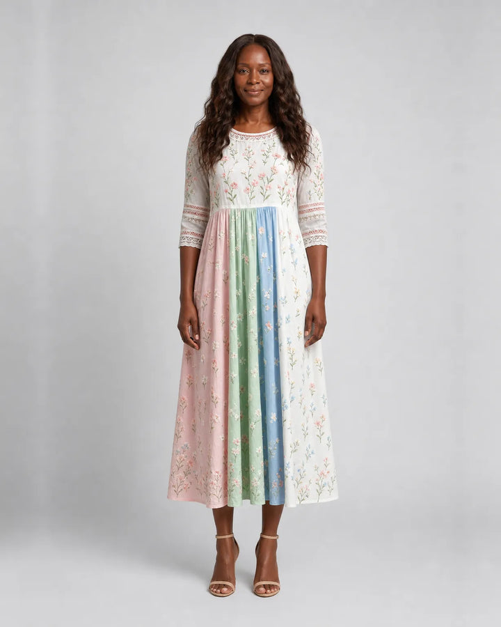 Ife | Pastel Meadow Floral Pocket Midi Dress
