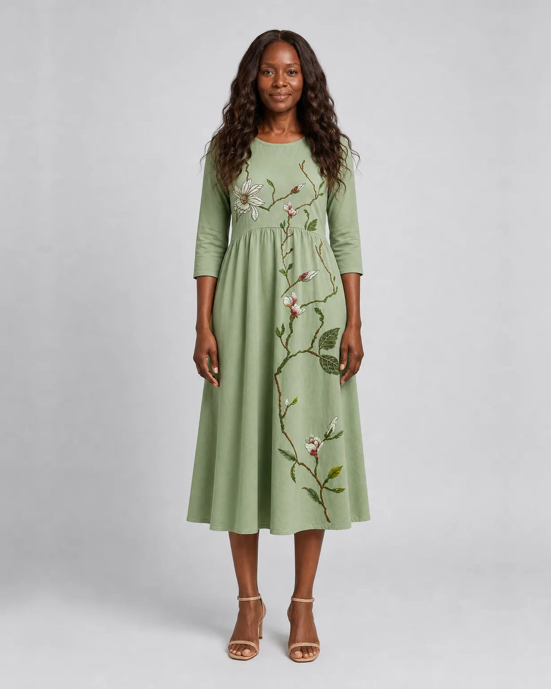 Binta | Willow Bloom Sage Midi Dress