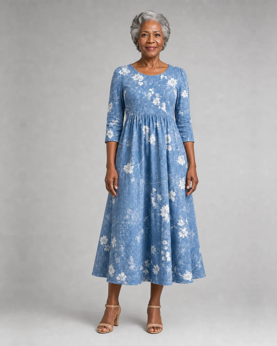 Maya | Bluebell Breeze Floral Pocket Midi Dress