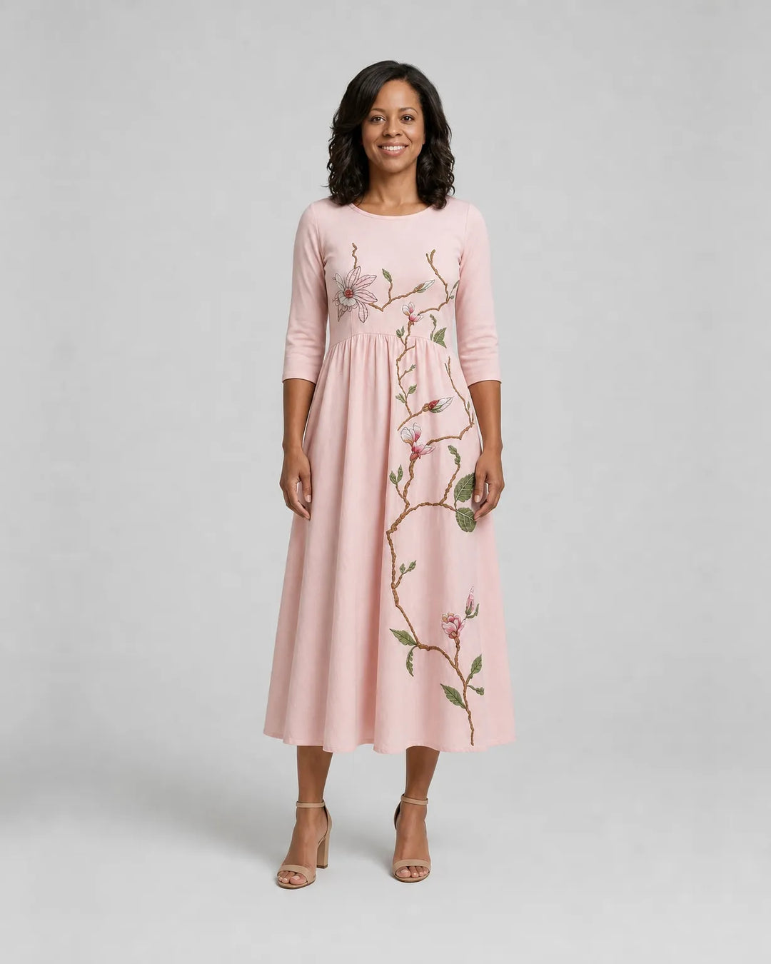 Kesse | Blush Magnolia Garden Midi Dress