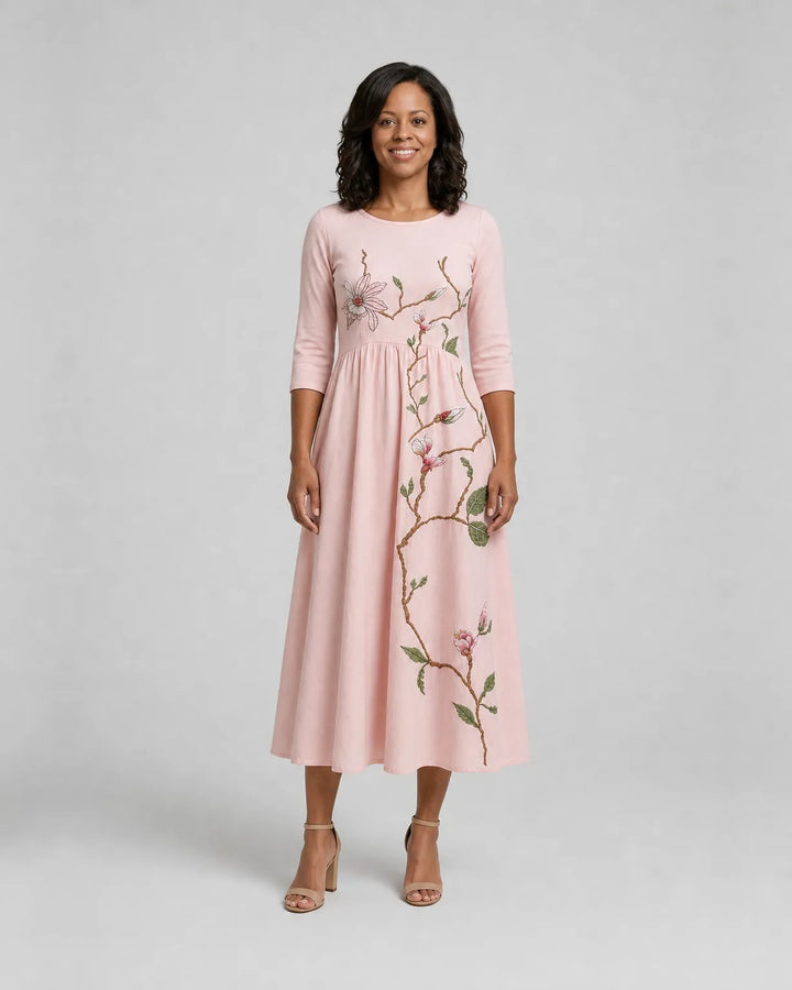 Kesse | Blush Magnolia Garden Midi Dress
