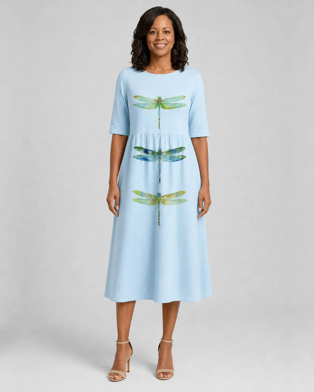 Zara | Sky Meadow Dragonfly Pocket Midi Dress