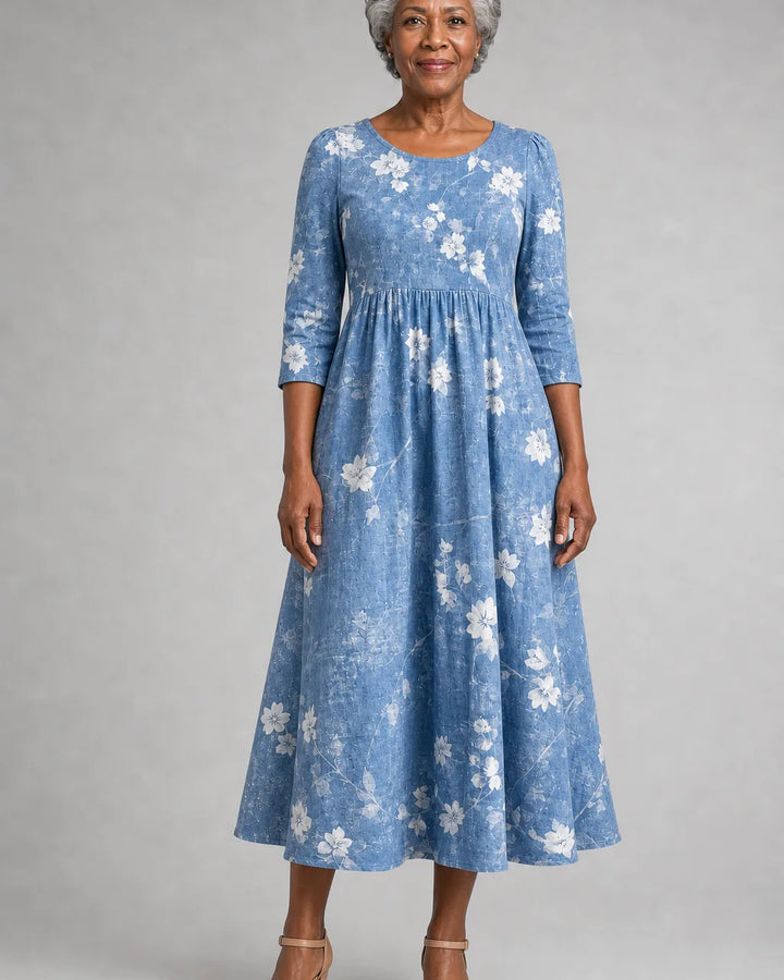 Maya | Bluebell Breeze Floral Pocket Midi Dress