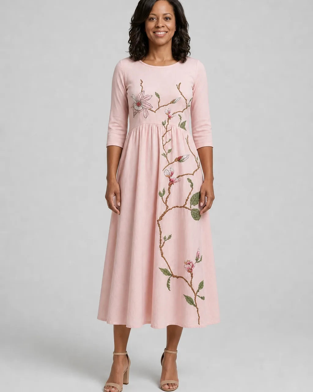 Kesse | Blush Magnolia Garden Midi Dress