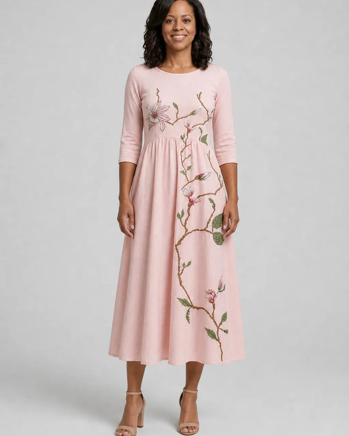 Kesse | Blush Magnolia Garden Midi Dress