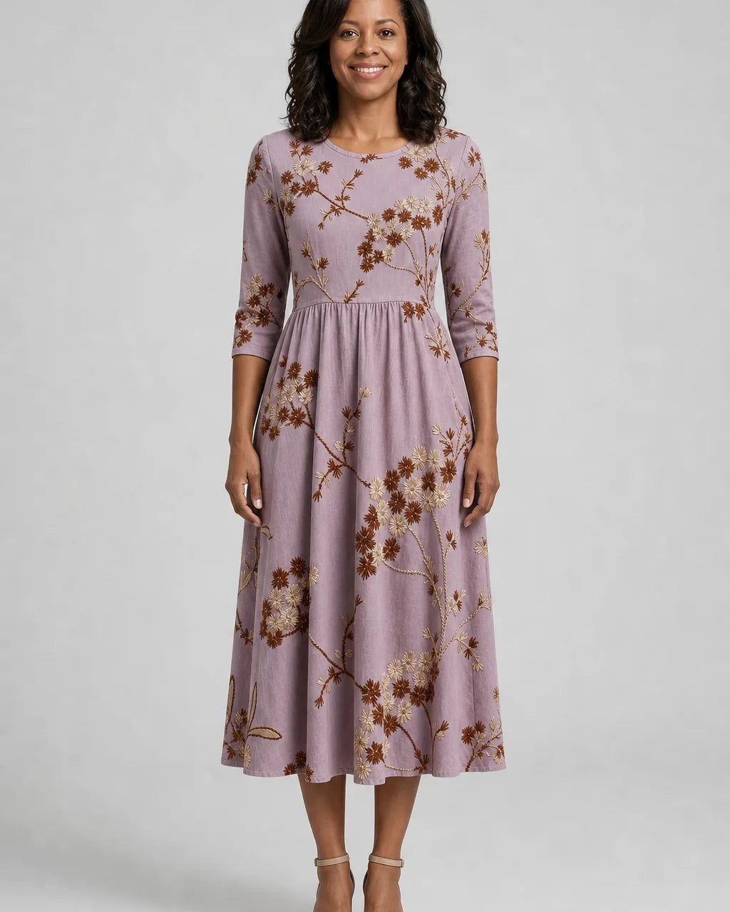 Eshe | Heather Meadow Floral Pocket Midi Dress