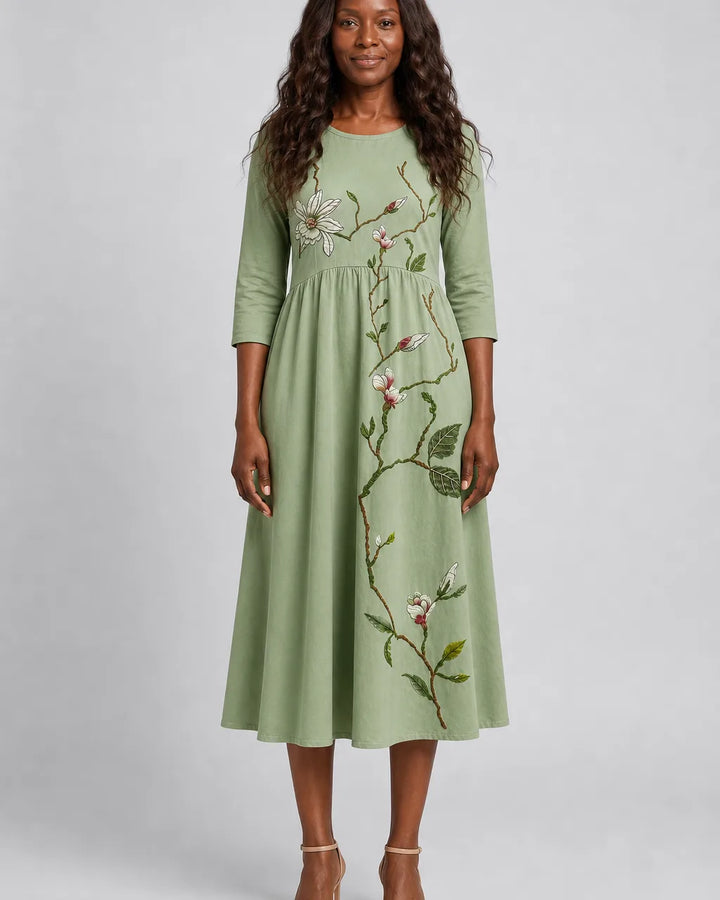 Binta | Willow Bloom Sage Midi Dress