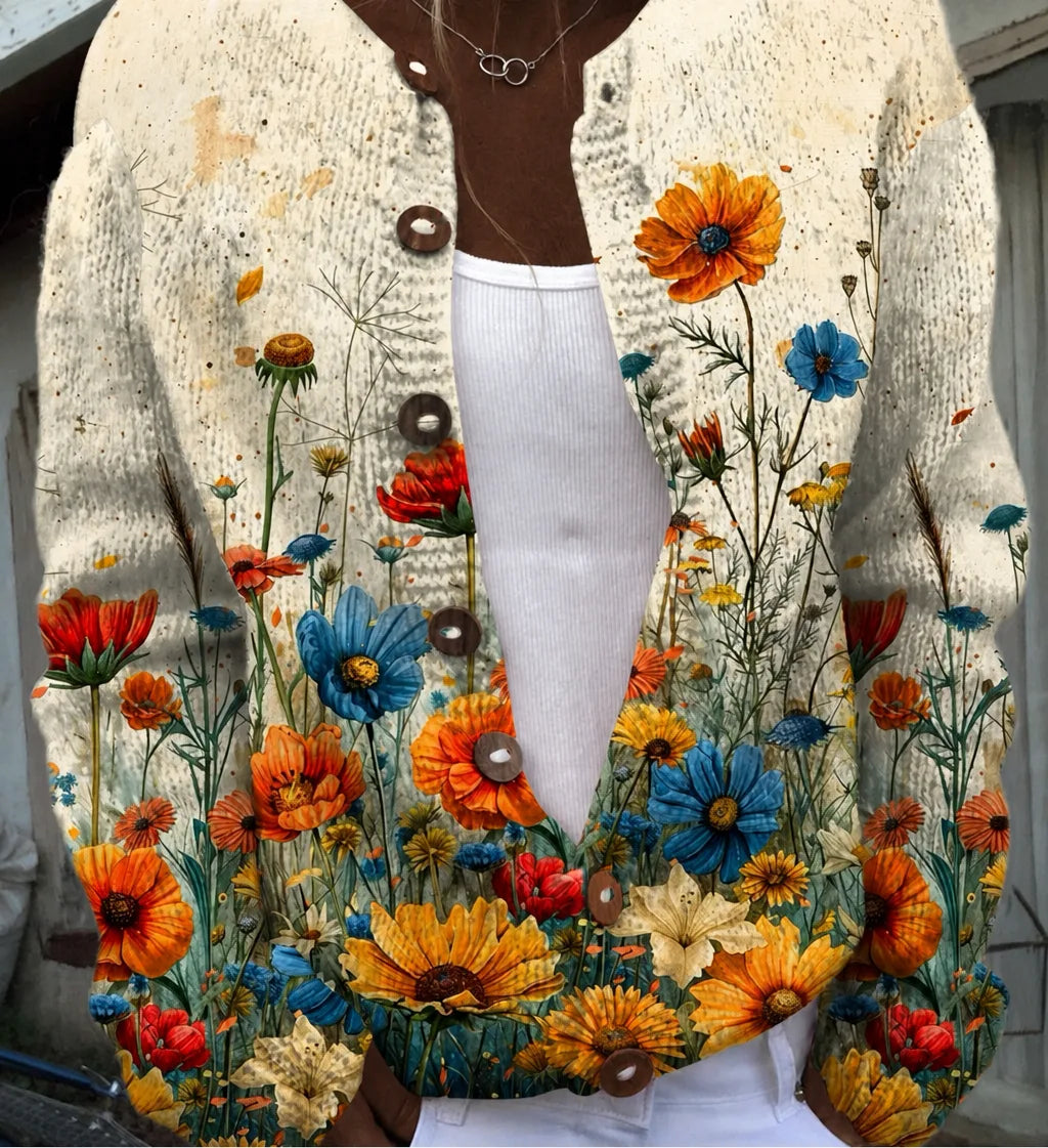 Tansy | Vintage Floral Print Cardigan Sweater