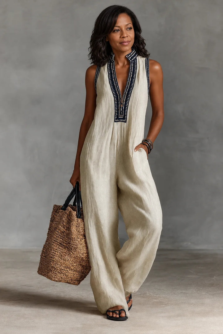 Nadia | Sleek Stand-Collar Jumpsuit
