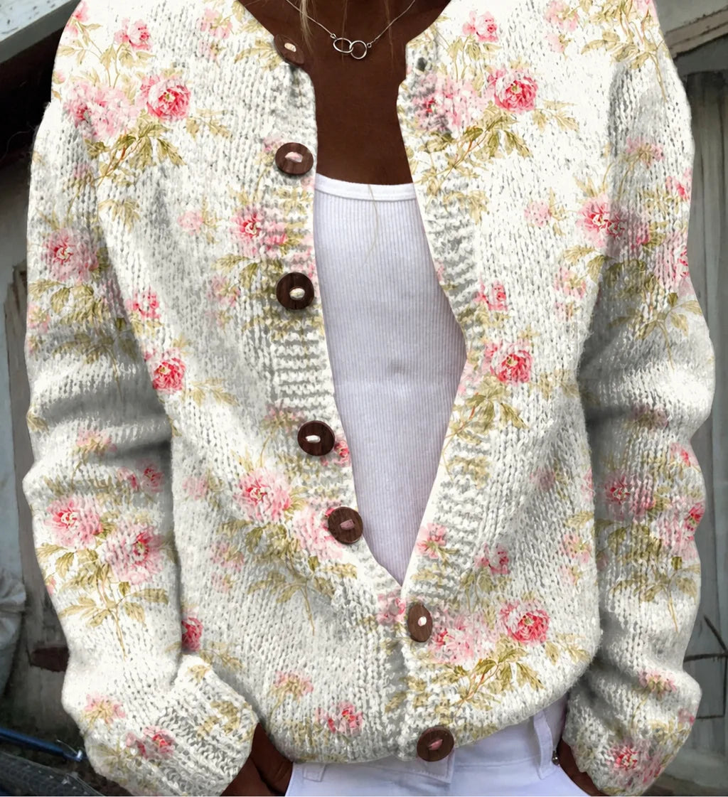 Kerensa | Vintage Floral Knit Cardigan