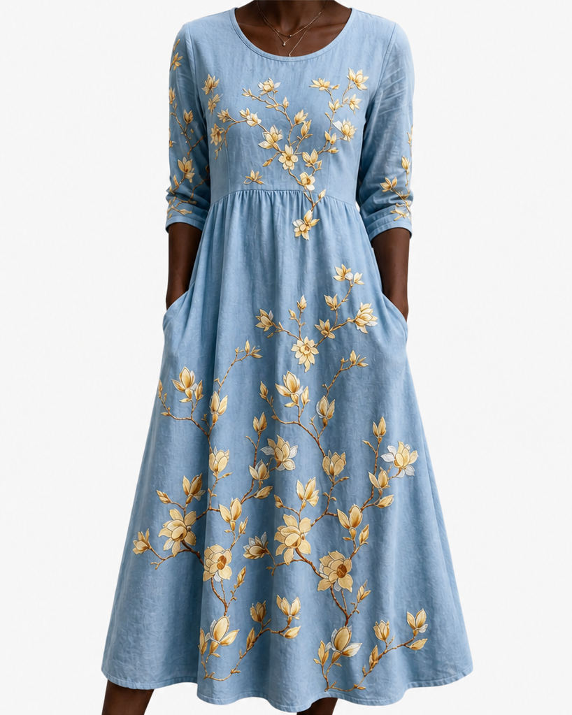 Nomvula | Bluebell Meadow Pocket Midi Dress