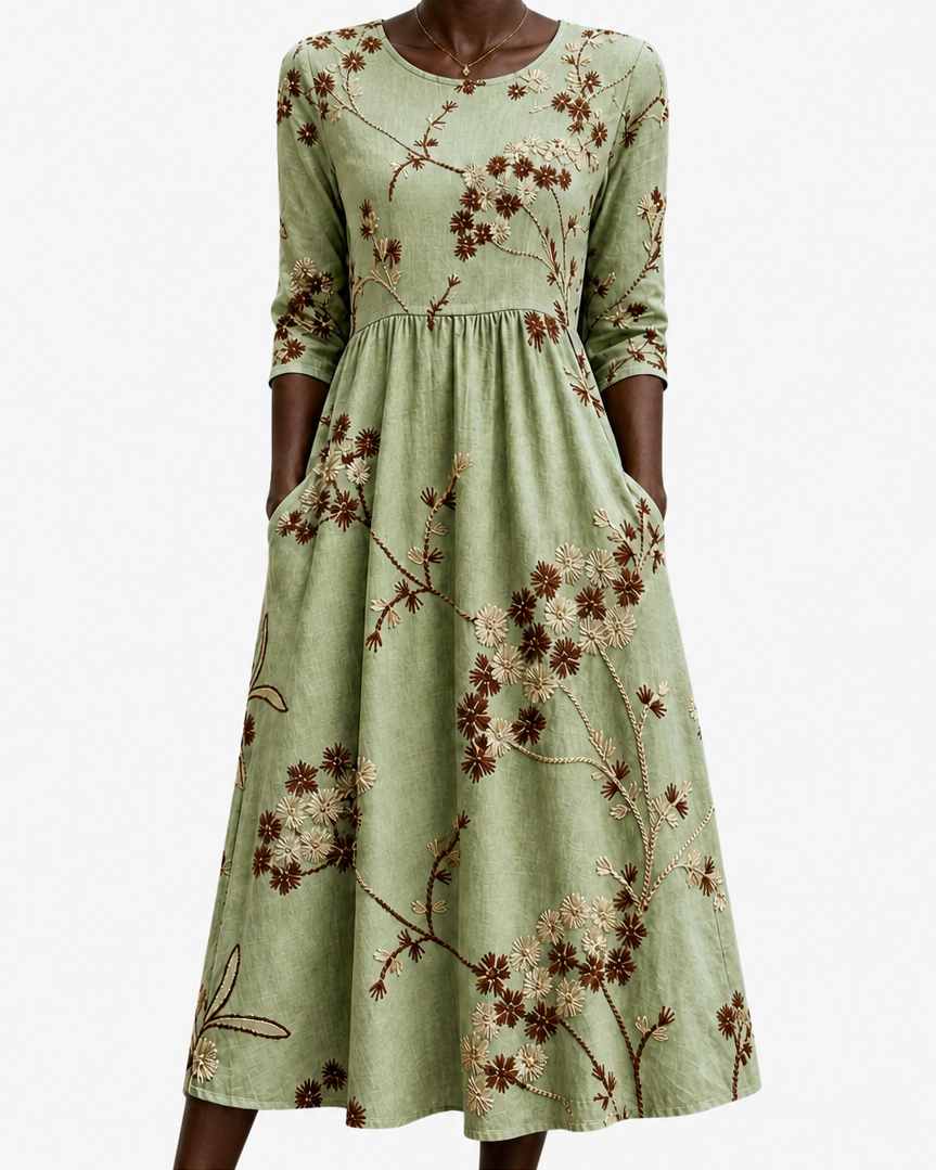 Dalili | Sage Meadow Floral Pocket Midi Dress