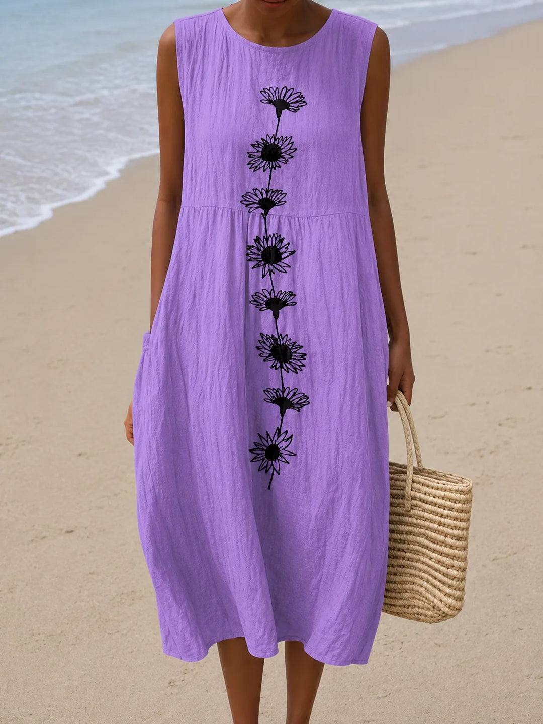 Emma Midi Dress Violet Bloom