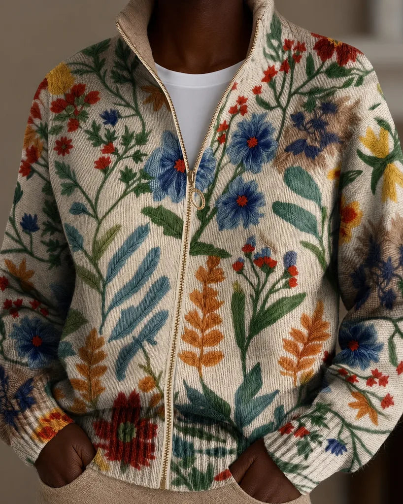 Rosalind | Botanical Garden Floral Zip Cardigan