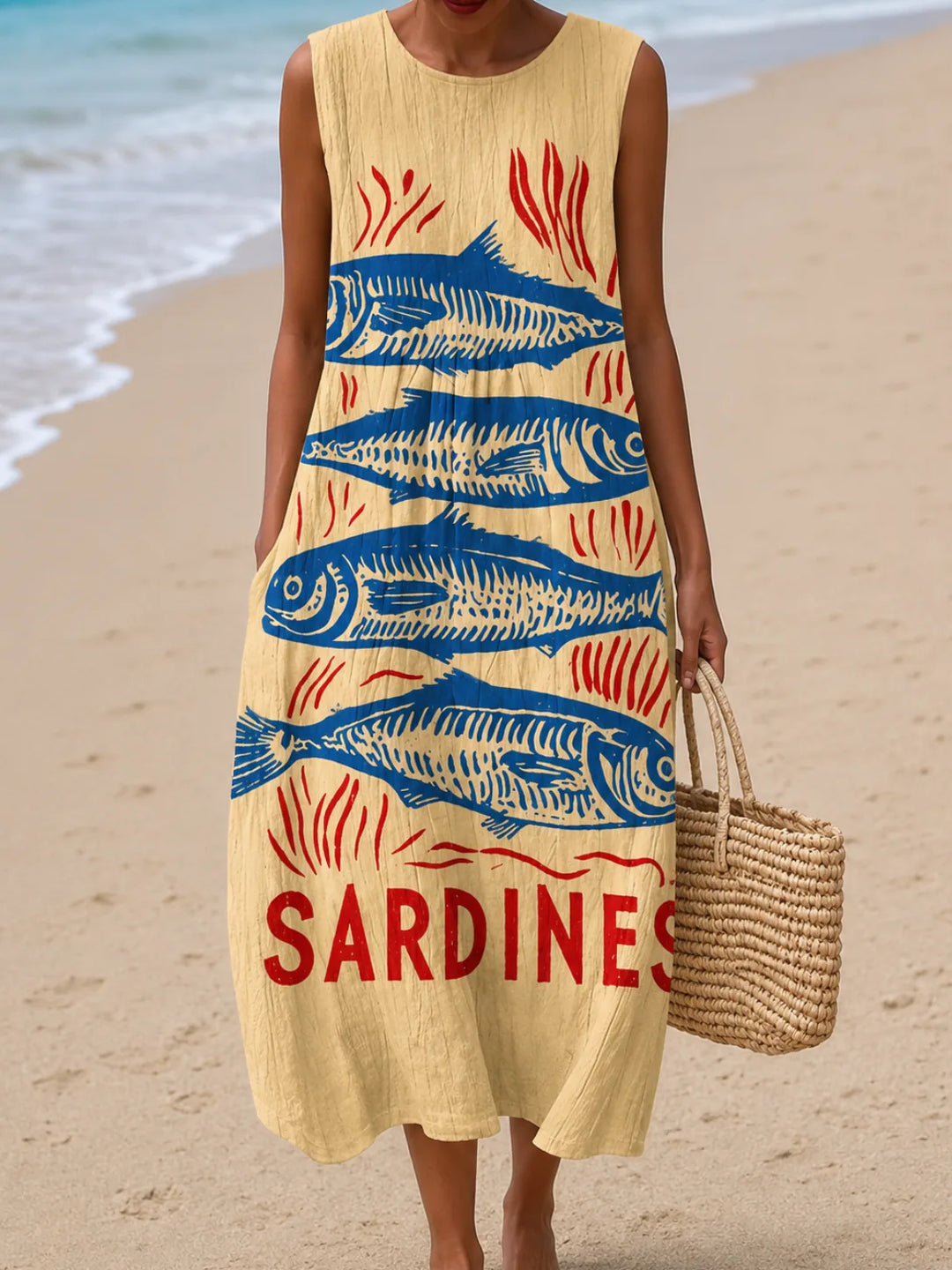 Katherine - Women’s Sleeveless Relaxed Fit Midi Dress