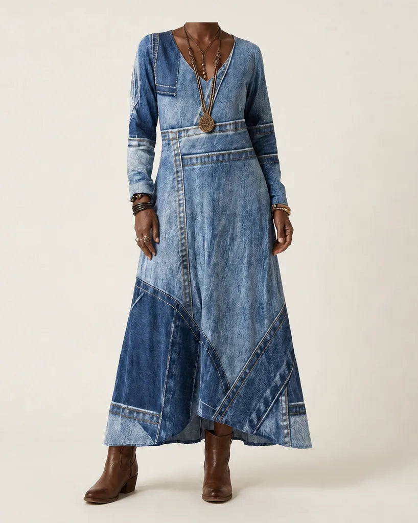 Coralie | Vintage Denim Midi Dress