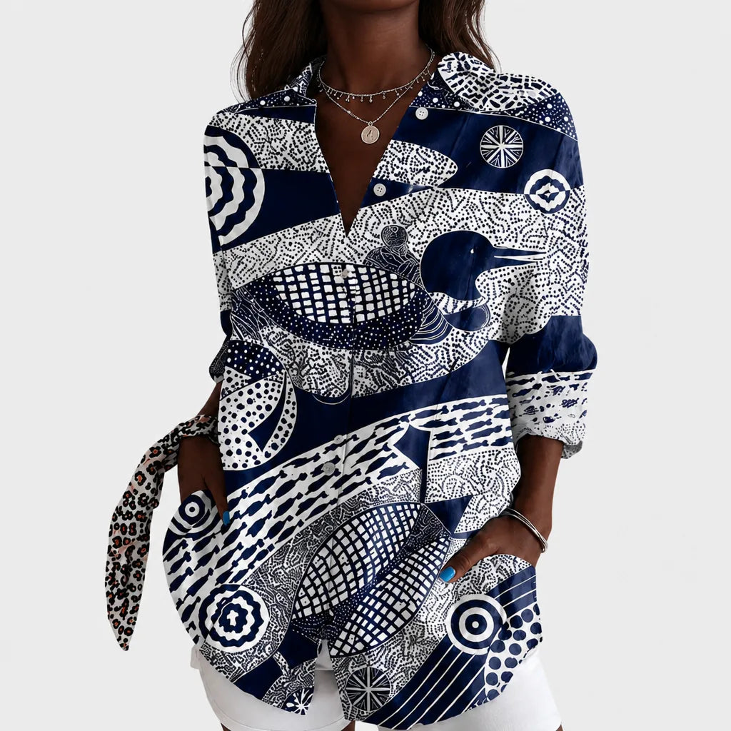 Nzinga | Coastal Mosaic Print Blouse