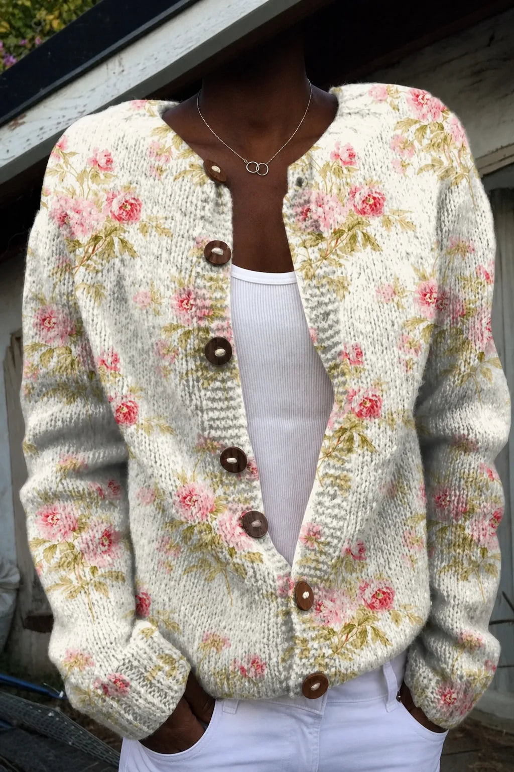 Kerensa | Vintage Floral Knit Cardigan