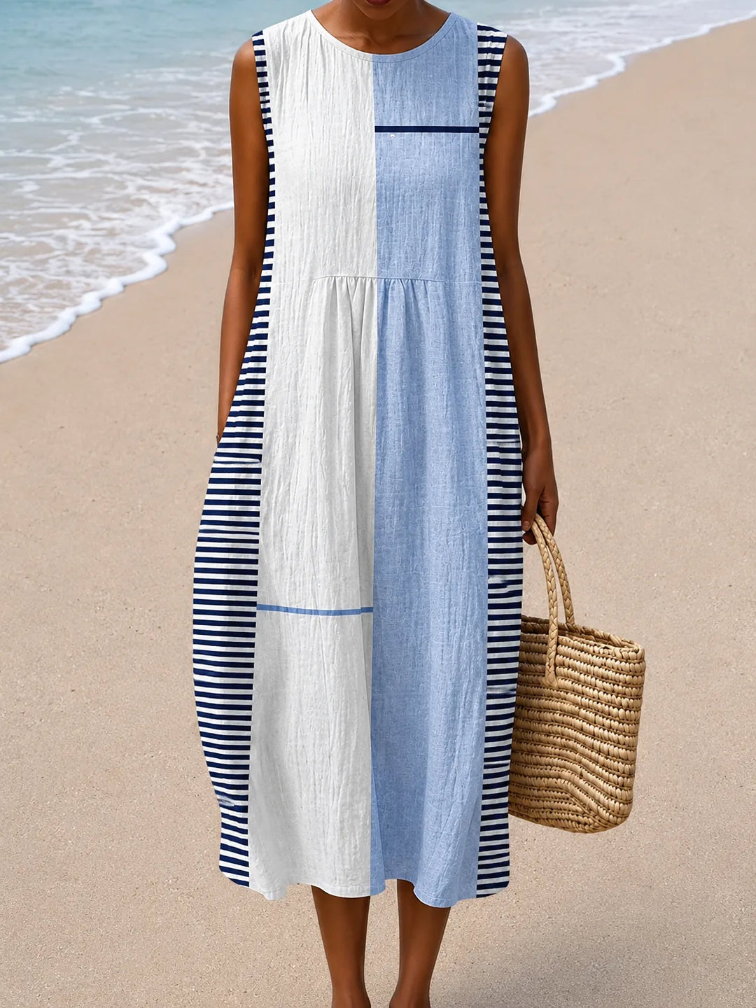 Claire - Women’s Sleeveless Relaxed Fit Midi Dress