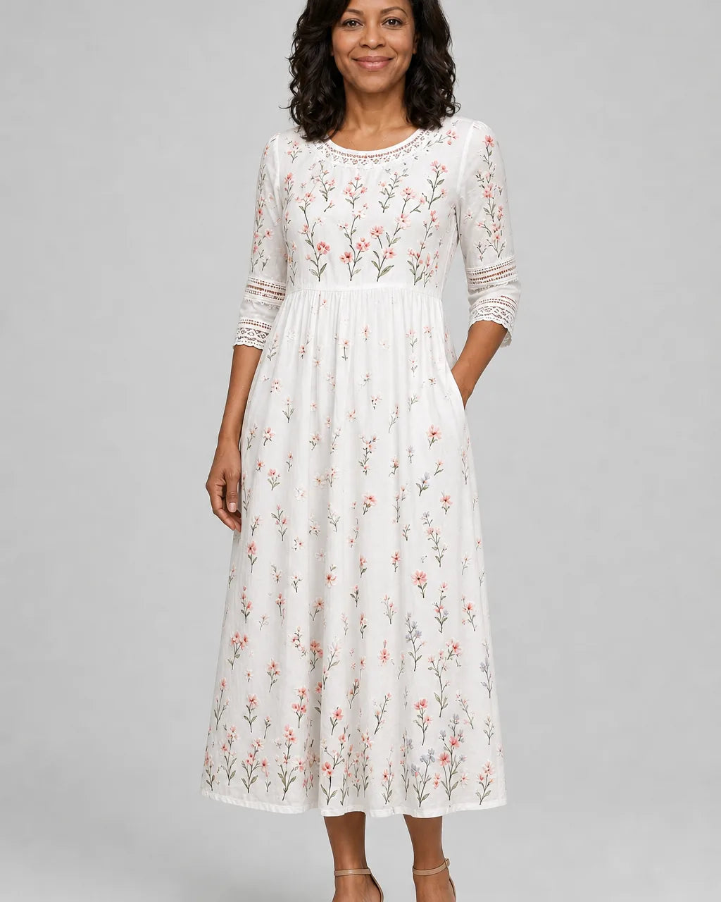 Naya | Whispering Wildflower Pocket Midi Dress