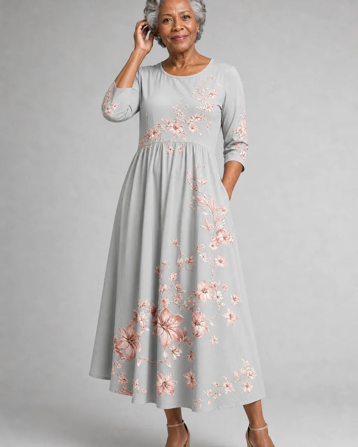 Chioma | Silver Blossom Retreat Midi Dress