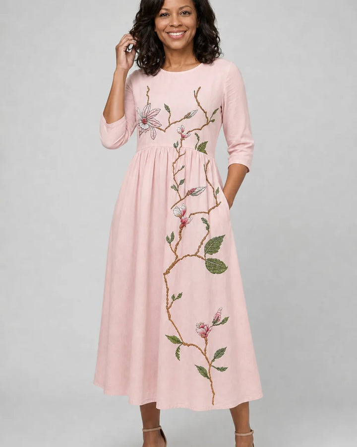 Kesse | Blush Magnolia Garden Midi Dress