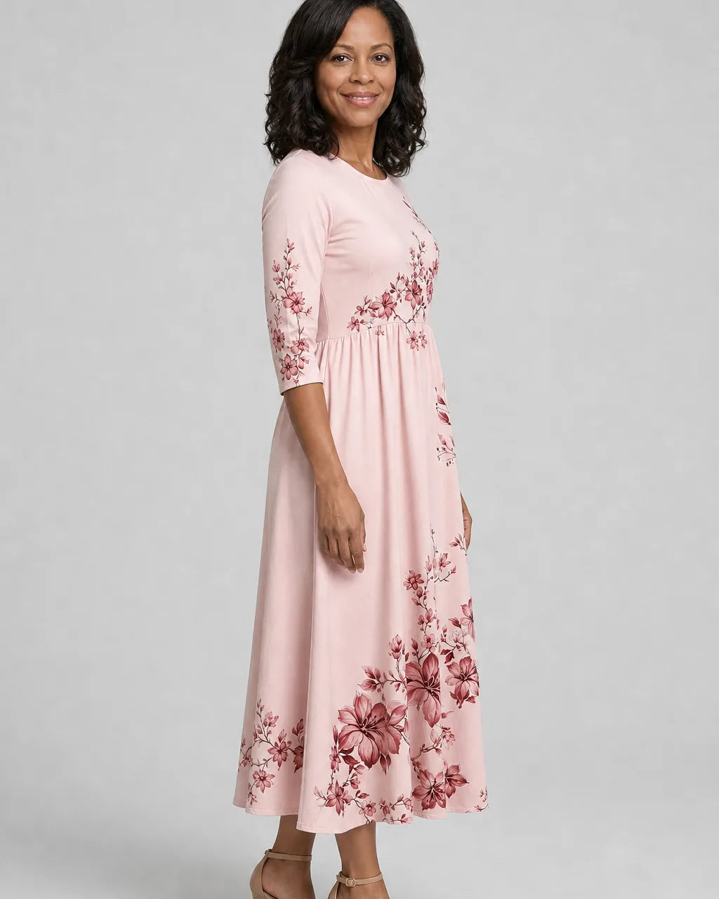 Nneka | Rose Garden Charm Pocket Midi Dress