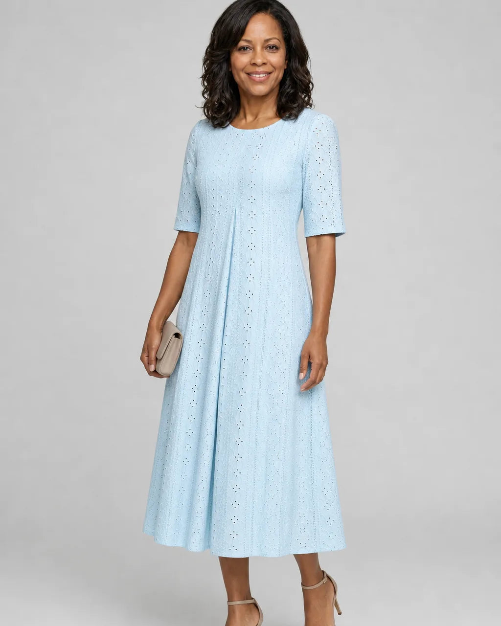 Simone | Skylight Grace Eyelet Pocket Midi Dress