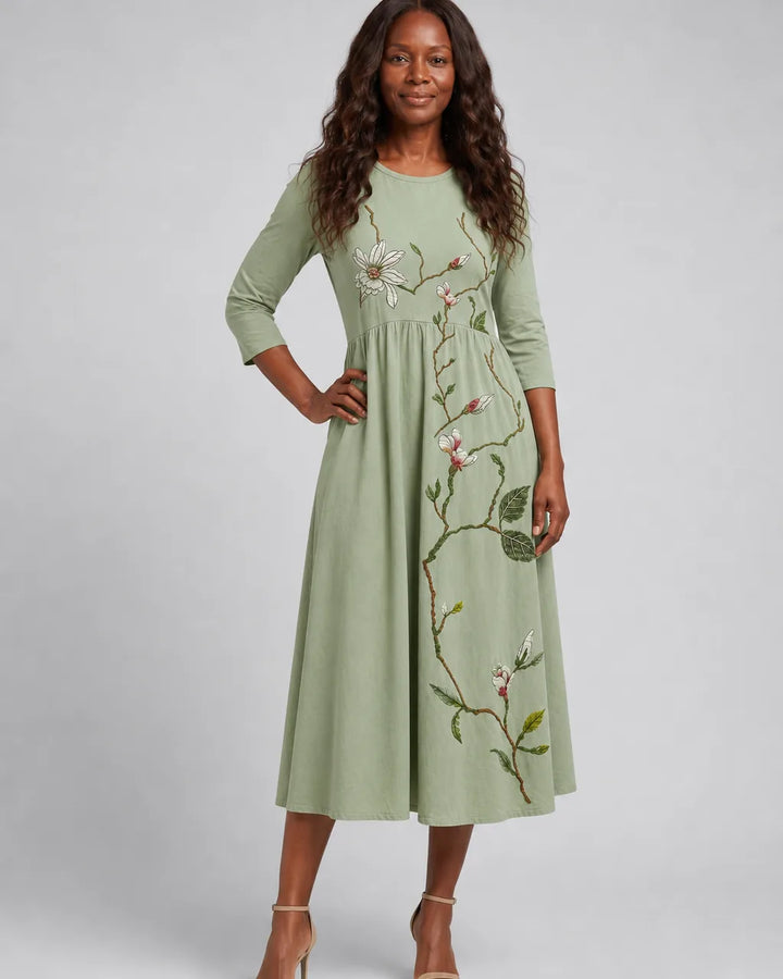 Binta | Willow Bloom Sage Midi Dress