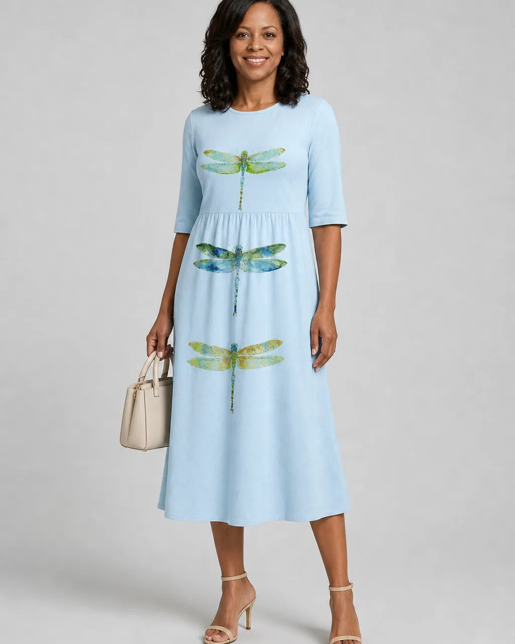 Zara | Sky Meadow Dragonfly Pocket Midi Dress