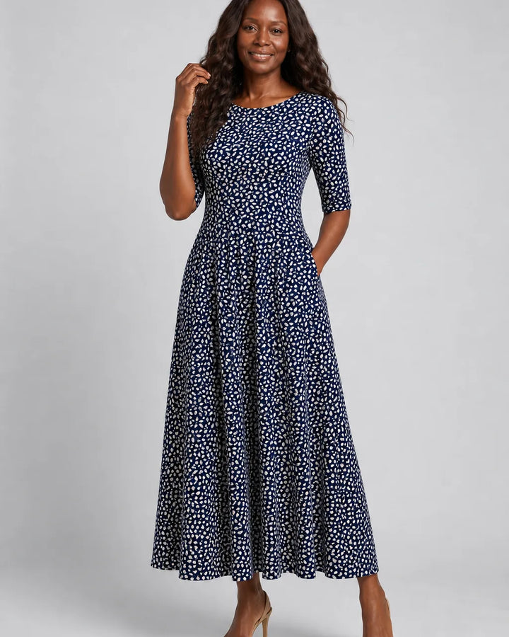 Aisha | Midnight Bloom Pocket Maxi Dress