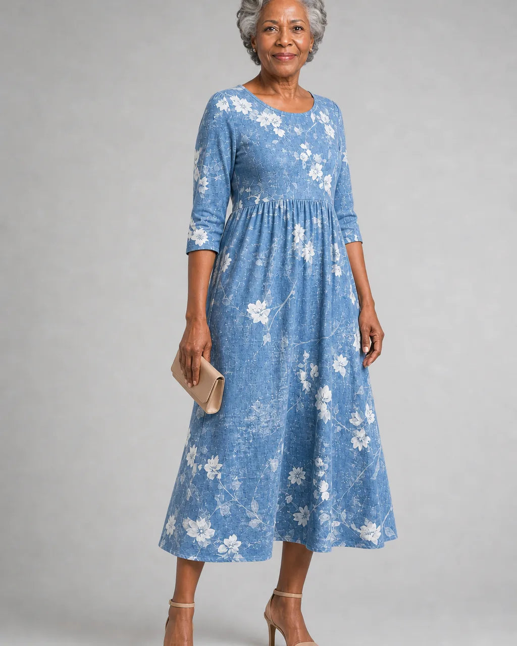 Maya | Bluebell Breeze Floral Pocket Midi Dress